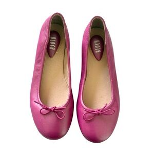 NWOT Bloch Pink Leather Ballet Flat Shoes Girl's size 31 (US 13.5)
